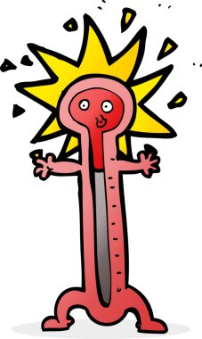 bir insan tarafından çizilmiş karikatür termometresi