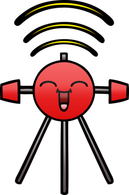 Bir insan tarafından çizilmiş bir uydunun eğimli gölgeli karikatürü