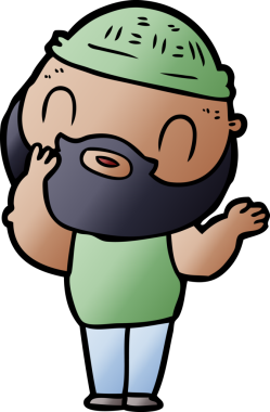 Bir insan tarafından çizilmiş sakallı bir adam.