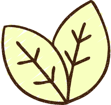 Bir insan tarafından çizilen tebeşir yaprakları