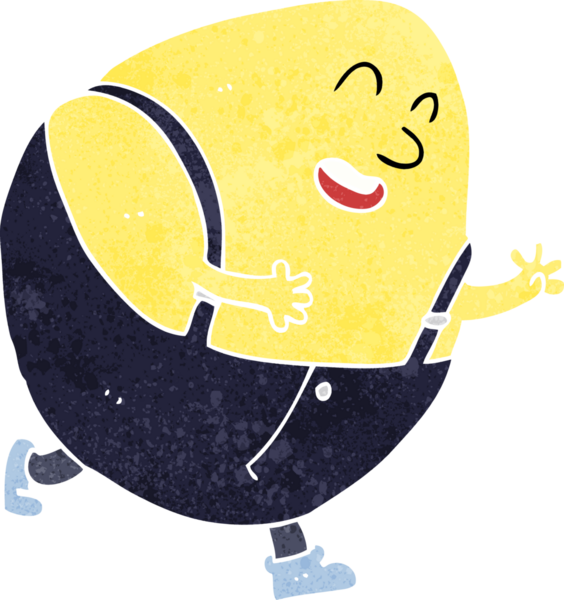 Çizgi film Humpty Dumpty Yumurta karakteri bir insan tarafından çizilmiş.