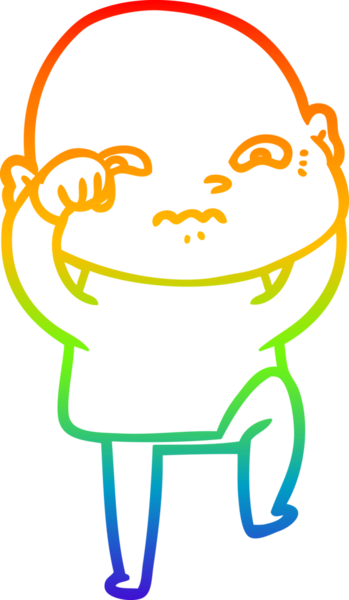 gökkuşağı gradyanı çizimi bir insan tarafından çizilmiş gergin bir adamın çizimi