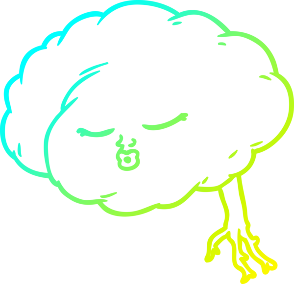 Bir insan tarafından çizilmiş bir karikatür beyin çizimi.