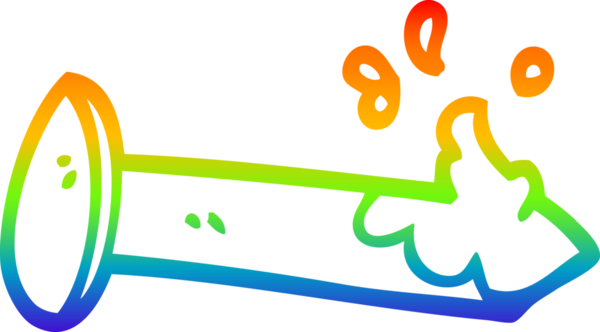 gökkuşağı gradyan çizimi bir insan tarafından çizilmiş kanlı bir çivi