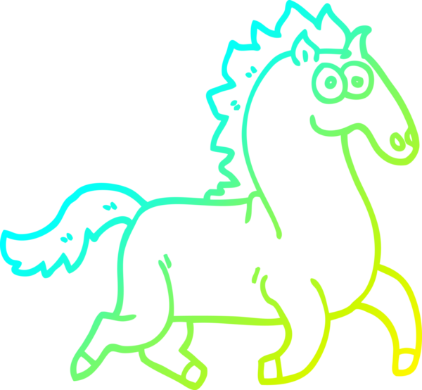 Bir insan tarafından çizilmiş muhteşem bir aygır karikatürü.