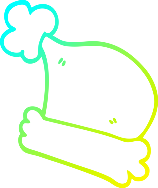 Soğuk gradyan çizgisi bir insan tarafından çizilmiş bir çizgi film Noel şapkası