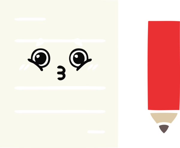 Bir insan tarafından çizilmiş bir test kağıdının düz renk retro karikatürü