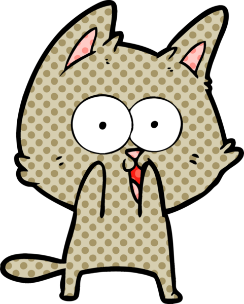 Bir insan tarafından çizilmiş komik çizgi film kedisi.