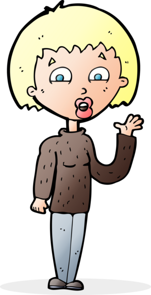 Bir insan tarafından çizilmiş karikatür kadın.