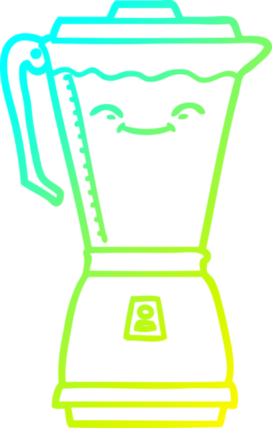 Bir insan tarafından çizilmiş bir çizgi film yemek işlemcisinin soğuk gradyan çizgisi.