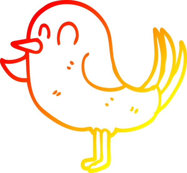 Bir insan tarafından çizilmiş karikatür bahçe kuşu çizimi.