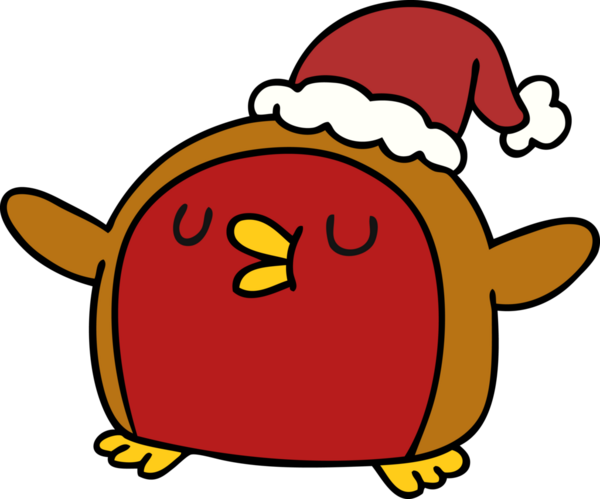 El yazısıyla çizilmiş şirin kawaii kırmızı robin bir insan tarafından çizilmiş.