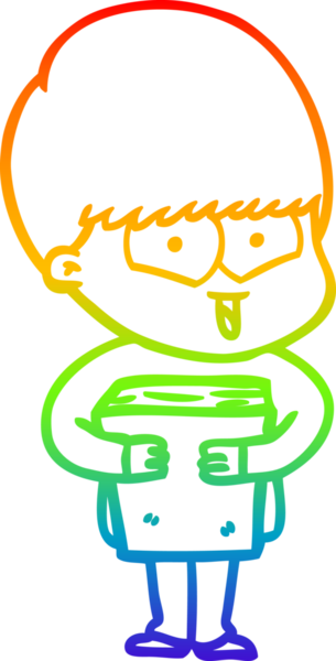 gökkuşağı gradyan çizgi çizimi bir insan tarafından çizilmiş mutlu bir çocuk