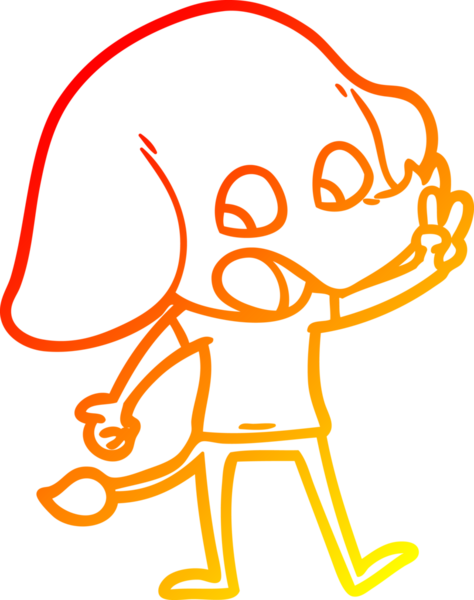 Bir insan tarafından çizilmiş şirin bir fil çizimi.