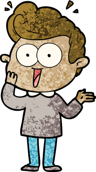 Bir insan tarafından çizilmiş çizgi film bakışlı adam.