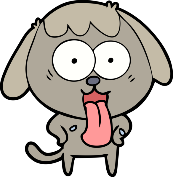 Bir insan tarafından çizilmiş şirin bir çizgi film köpeği.