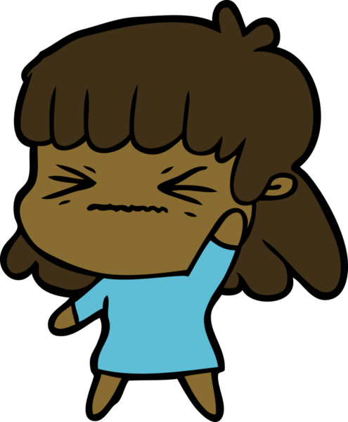 Bir insan tarafından çizilmiş karikatür kadın.