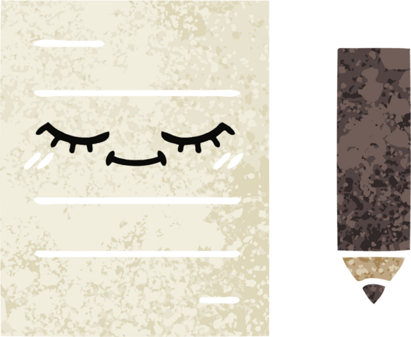 Bir insan tarafından çizilmiş bir test kağıdının retro çizim stili karikatürü