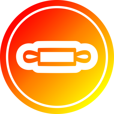 bir insan tarafından çizilmiş sıcak eğimli yuvarlak iğne simgesi