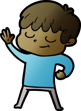 Bir insan tarafından çizilmiş mutlu çocuk çizgi filmi.