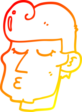 Bir insan tarafından çizilmiş yakışıklı bir çizgi film karakteri.