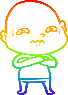 gökkuşağı gradyanı çizimi bir insan tarafından çizilmiş gergin bir adamın çizimi