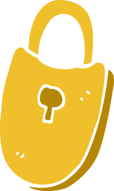 Bir insan tarafından çizilmiş karikatür hazine kilidi.