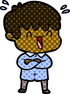 Bir insan tarafından çizilmiş gülen çocuk.