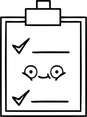 Bir insan tarafından çizilmiş bir kontrol listesinin çizgi çizimi