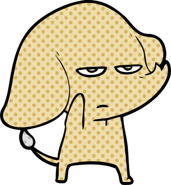 Bir insan tarafından çizilmiş kızgın bir fil.