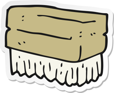 Bir insan tarafından çizilmiş bir karikatür fırçasının çıkartması.