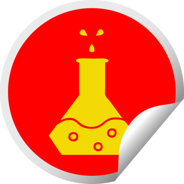 Bir insan tarafından çizilmiş bilimsel bir deneyin dairesel kabuk soyma etiketi.