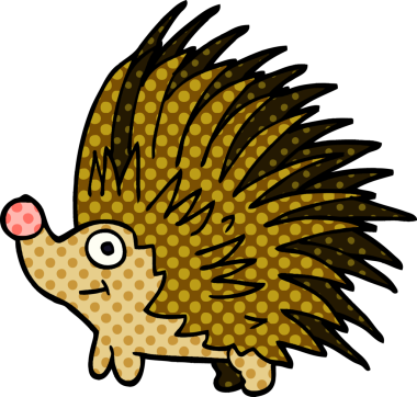 Bir insan tarafından çizilmiş çivili kirpi.