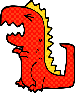 Bir insan tarafından çizilmiş kükreyen çizgi film karalaması.