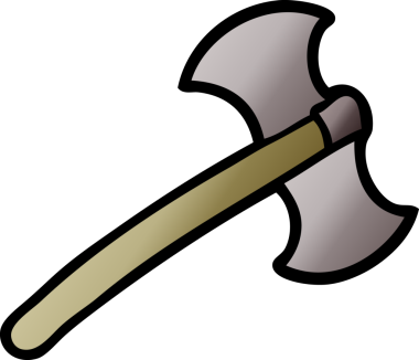 Bir insan tarafından çizilmiş bir balta.