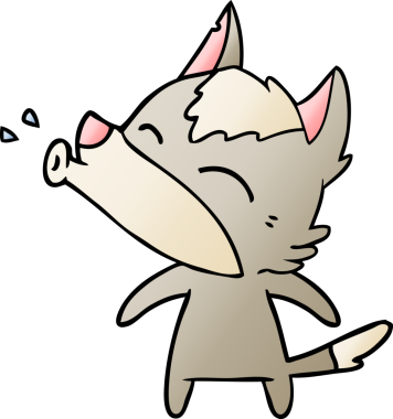 Bir insan tarafından çizilmiş uluyan kurt çizgi filmi.