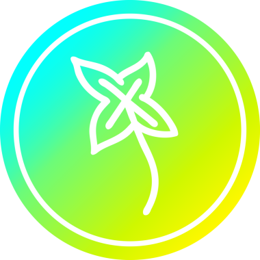 Bir insan tarafından çizilmiş doğal yaprak dairesel simgesi.