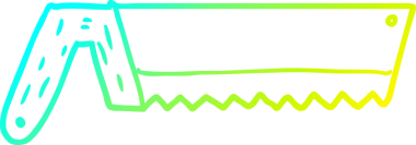 Bir insan tarafından çizilmiş eski bir testere karikatürü.