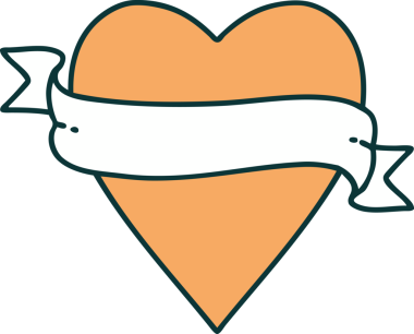 Bir insan tarafından çizilmiş kalp ve bayrağın ikonik dövme şekli