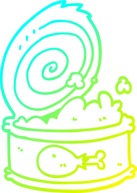 Bir insan tarafından çizilmiş konserve yiyeceğin soğuk gradyan çizimi