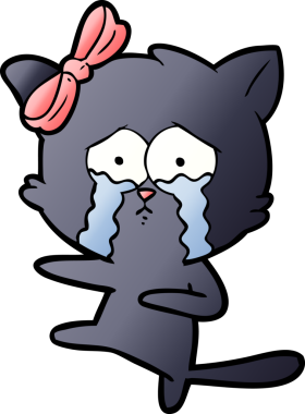 Bir insan tarafından çizilmiş çizgi film kedisi.