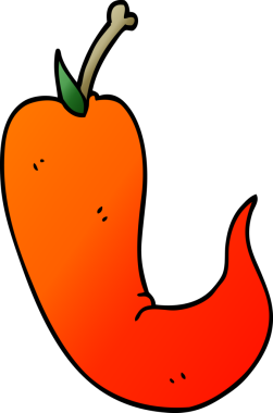 Bir insan tarafından çizilmiş kırmızı acı biber.