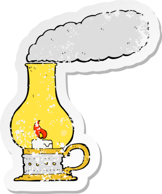 Bir insan tarafından çizilmiş karikatür fenerinin gerilimli yapıştırması.