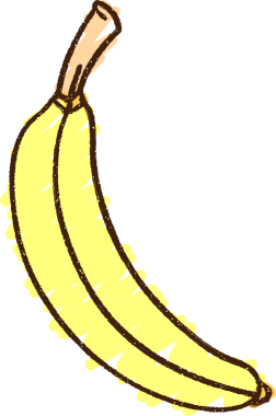 Bir insan tarafından çizilmiş muz tebeşiri.