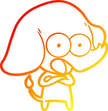 Bir insan tarafından çizilmiş şirin bir fil çizimi.