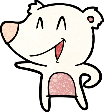 Bir insan tarafından çizilmiş mutlu kutup ayısı karikatürü