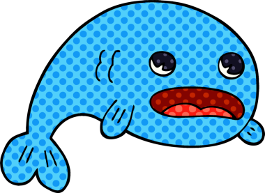 Bir insan tarafından çizilmiş bir balık karalaması.