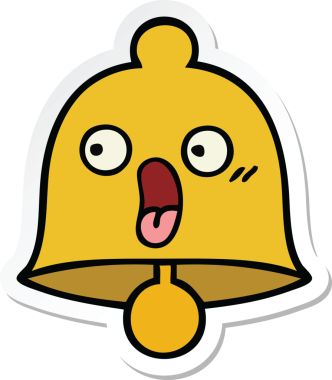 Bir insan tarafından çizilmiş sevimli bir çanın çıkartması.