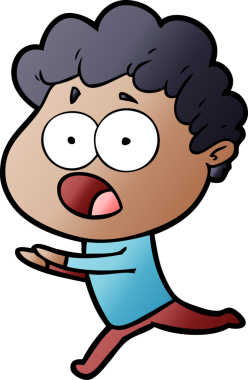 Bir insan tarafından çizilmiş bir karikatür adamı şaşkınlıkla nefes nefese kaldı.