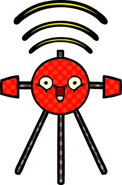 Bir insan tarafından çizilmiş bir uydunun çizgi roman tarzı